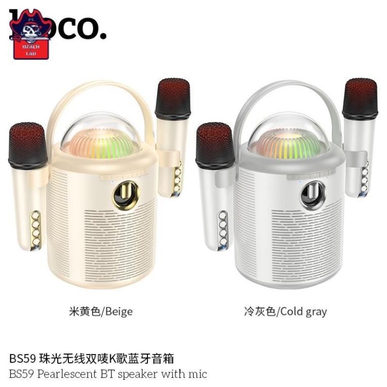 Loa Bluetooth Karaoke PEARLESCENT BS59 CÓ MIC hoco - Loa mini karaoke cực hay, âm thanh chuẩn, rẻ, đẹp