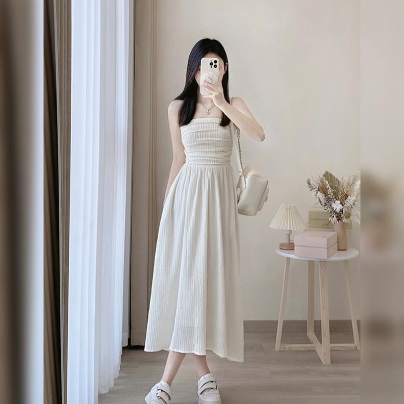 Đầm 2 Dây Cúp Ngực Chất Đũi Gân Bèo Lou Dress, Váy Cúp Ngực 2 Dây Bánh Bèo Cực Xinh Ruby's Housee | BigBuy360 - bigbuy360.vn
