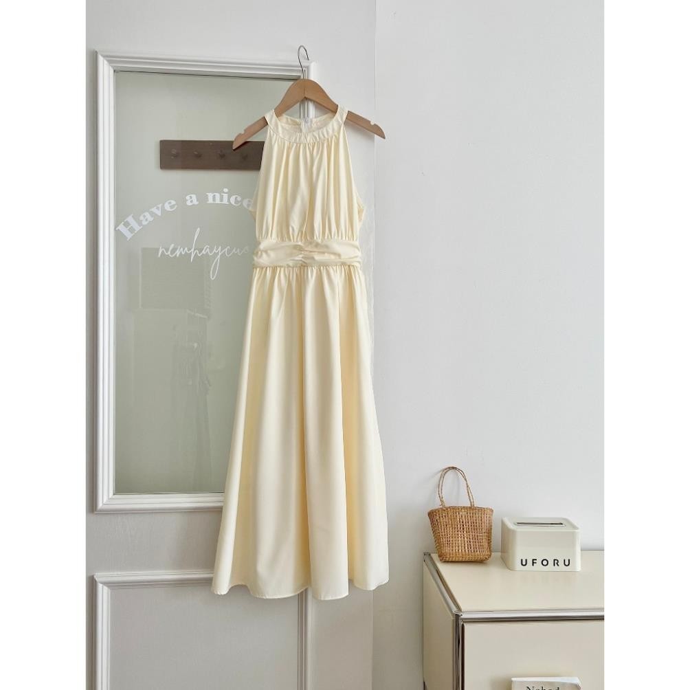 Váy Maxi Cổ Yếm Dáng Dài, Đầm Nữ Chất Lụa Hàn Châu Xòe Nhẹ Bồng Bềnh Ruby's Housee | BigBuy360 - bigbuy360.vn