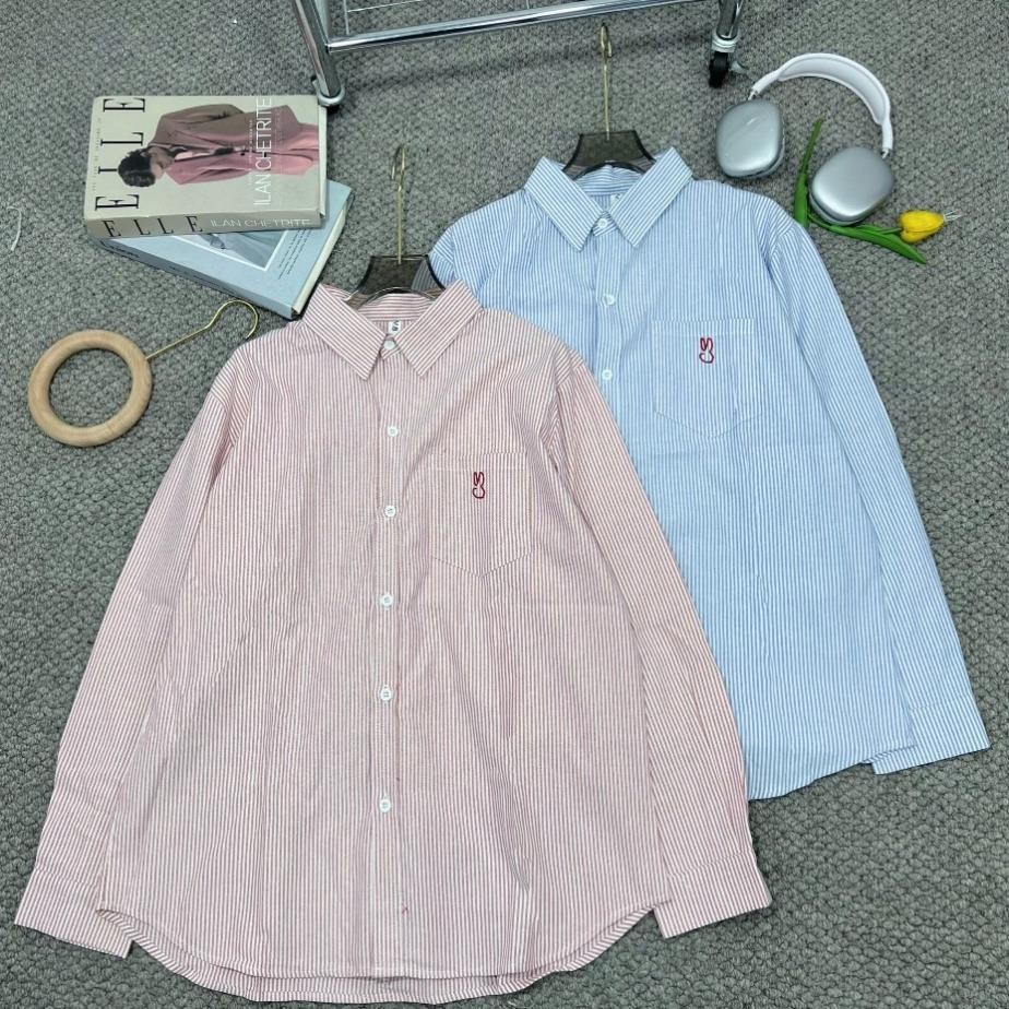 Áo Sơ Mi Nữ Tay Dài Thêu Thỏ Dễ Thương , Áo Sơ Mi Họa Tiết Sọc Kẻ Nhỏ Phong Cách Hàn Quốc Ruby's Housee | BigBuy360 - bigbuy360.vn