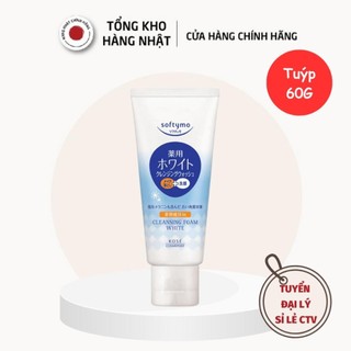 Sữa rửa mặt & tẩy trang tạo bọt dưỡng trắng da softymo kosé nhật bản