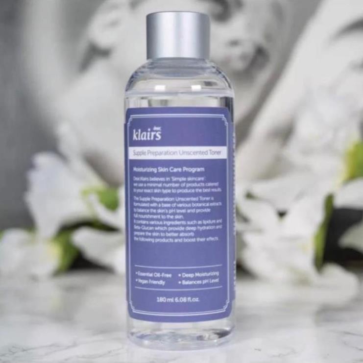 Nước Hoa Hồng TONER Dear Klairs Supple Preparation Unscented Toner Không