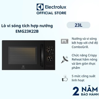 Lò vi sóng để bàn tích hợp nướng đối lưu Electrolux 23L UltimateTaste 300-EMG23K22B