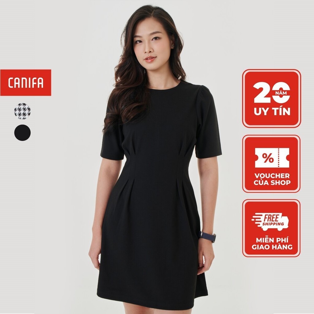 Váy liền nữ CANIFA đầm tay lỡ bo eo dáng xòe 6DS23W005