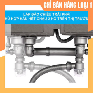 Xiphong chậu rửa chén 2 hộc ống to sát tường tận dụng diện tích lắp đảo 2 chiều trái phải