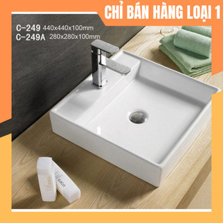 Chậu lavabo bàn đá men nano trắng sáng