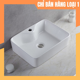 [HÀNG LOẠI 1] Chậu lavabo bàn đá men nano trắng sáng