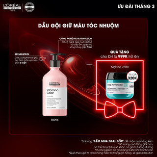 Dầu gội giữ màu tóc nhuộm & dưỡng tóc mềm mượt Vitamino Color 500ml