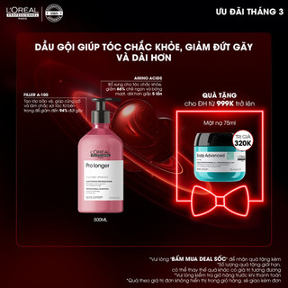 Dầu gội dưỡng tóc dài mềm mượt, giảm gãy rụng, chẻ ngọn Pro Longer 500ml - Dành cho tóc dài, dễ đứt gãy, chẻ ngọn