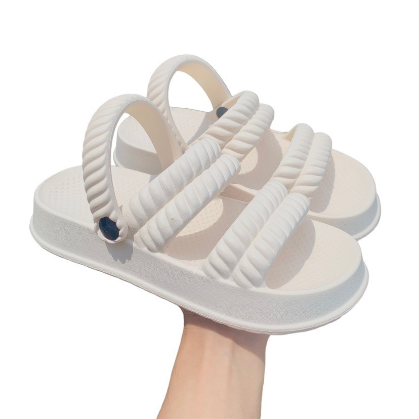 dép quai hậu nữ sandal đế cao bánh mì 2 quai chất liệu eva kiểu unisex ulzzang đi mưa dép đúc siêu bền-giày dép 97