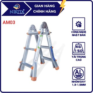 Thang nhôm trượt đa năng, khóa tự động, nhiều tư thế sử dụng, Hàng chính hãng NIKITA