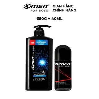  Combo Dầu gội X-Men for Boss Legend 650g + Lăn khử mùi X-Men for Boss Intense 40ml