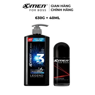  Combo Tắm gội dưỡng 3in1 X-Men for Boss Legend 630g + Lăn khử mùi X-Men for Boss Intense 40ml
