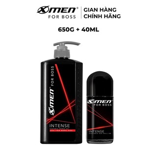  Combo Sữa Tắm X-Men for Boss Intense 650g + Lăn khử mùi X-Men for Boss Intense 40ml