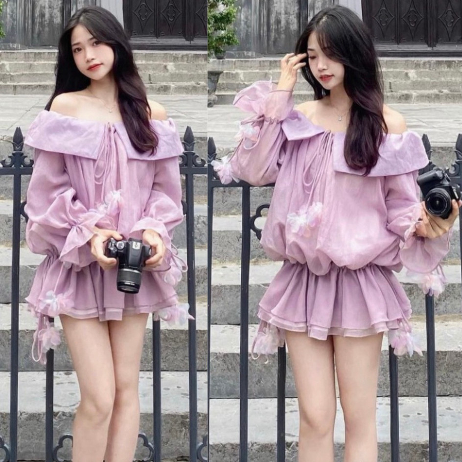 Đầm trễ Vai Bánh Bèo ZOZOSTORE, Váy Bánh BÈO Chất Liệu Tơ Nến Cao Cấp Đẹp Quyến Rũ ,Sang Trọng - Đầm Thiết Kế M15 | BigBuy360 - bigbuy360.vn