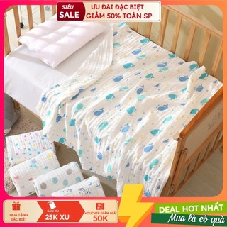 Khăn Tắm 6 lớp Xô Nhăn Cho Bé chất liệu vải xô mềm mịn cho bé sơ sinh