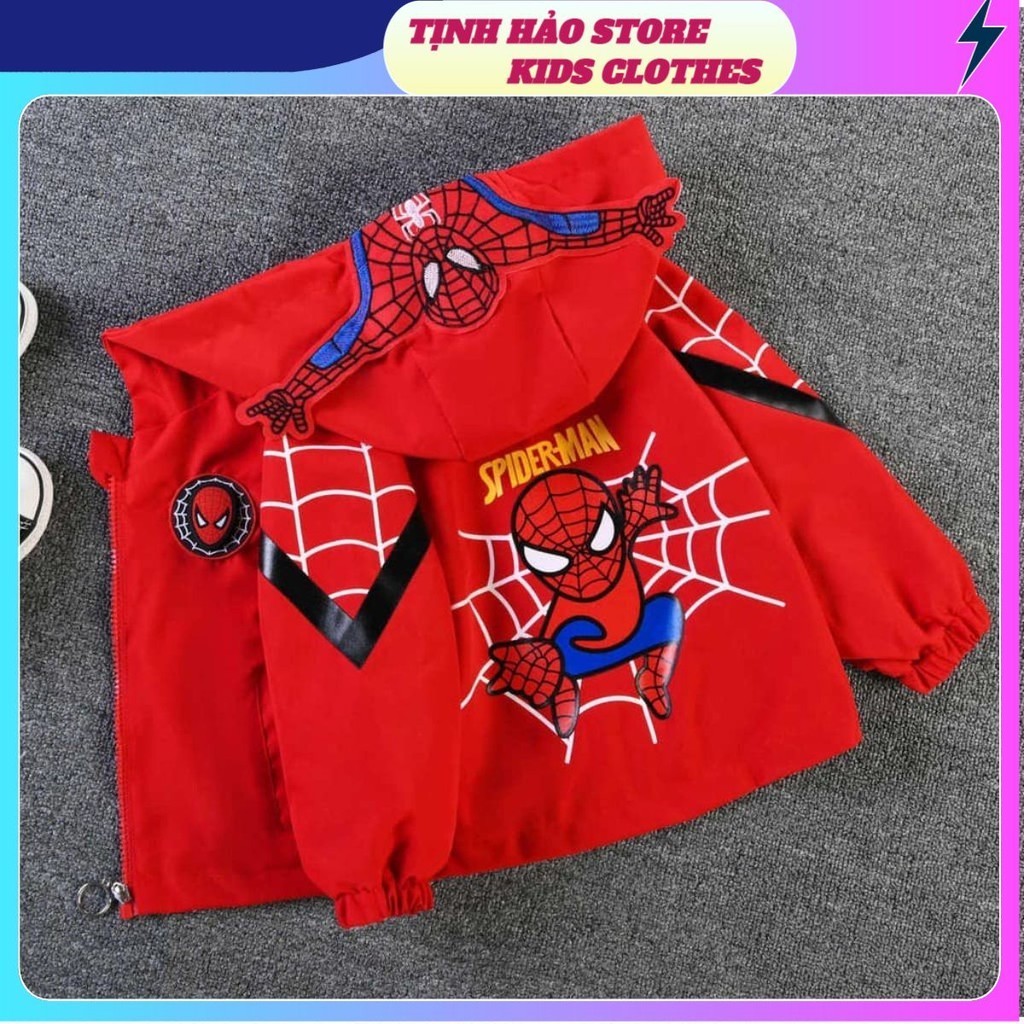 Áo Khoác 2 Lớp Lót Nỉ Ấm Người Nhện Siêu Xinh Cho Bé Trai