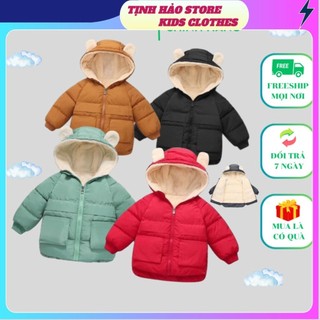 Áo Khoác Phao Lót Lông 3 Lớp Cho Bé Hình Ngộ Nghĩnh / Áo Phao Lót Lông Cho Bé trai bé gái