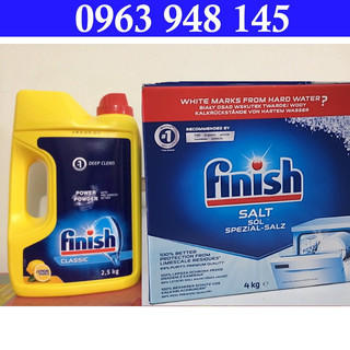 Combo Bột rửa bát finish 2.5kg + 4kg Muối rửa chén finish dùng cho máy rửa bát chén