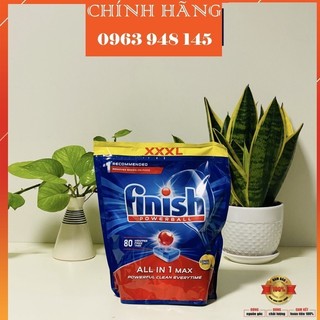 [KM thêm 100g muối] Viên rửa bát Finish All in 1 Max 80 viên / túi