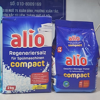 Muối rửa bát Alio 2kg + Bột rửa bát Alio 1,8kg