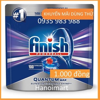 [khuyến mại dụng thử ] 2 Viên rửa bát finish quantum max 14 in 1