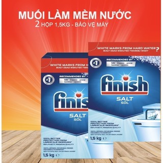 Muối Finish 1.5 kg làm mềm nước trong máy rửa bát, 1.5kg muối rửa bát finish spezial salz đặc biệt