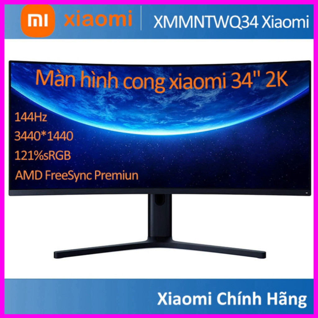 Màn hình máy tính cong Xiaomi 34 inch 2K 144Hz 121%sRGB Mi Curved Gaming Monitor 1500R HDR AMD FreeSync Premium