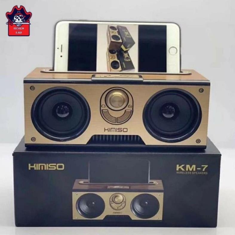 Loa BLuetooth Kimiso KM7, Âm Thanh Bao Hay, Thiết Kế Cổ Điển Vân Gỗ - Cực Chất - Nghe Nhạc - Cực Hay. Bảo hành 6 tháng