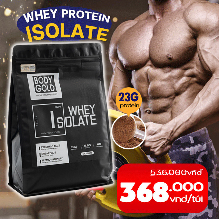 Sữa Dinh Dưỡng Whey Isolate Tăng Cơ Giảm mỡ Body Gold Túi 1KG Tặng Bình