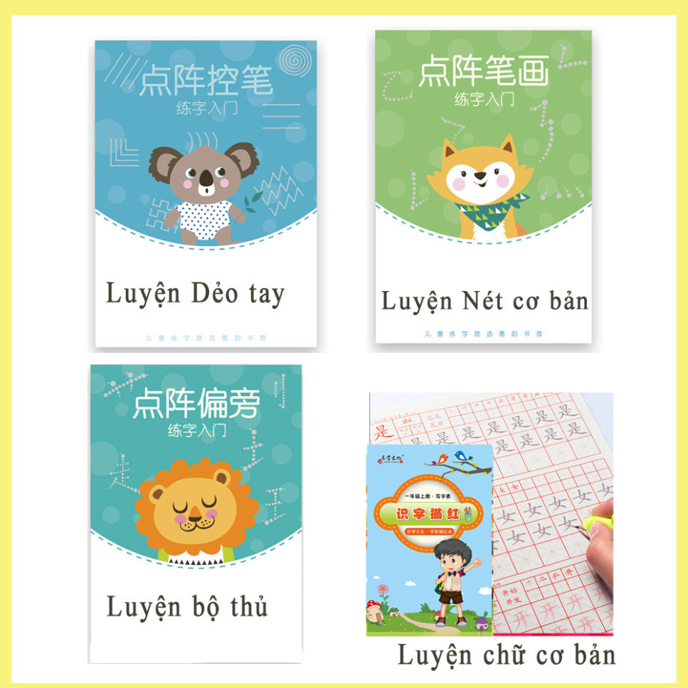 Vở tập viết chữ hán BIGA luyện viết các nét cơ bản trong tiếng trung - TNET