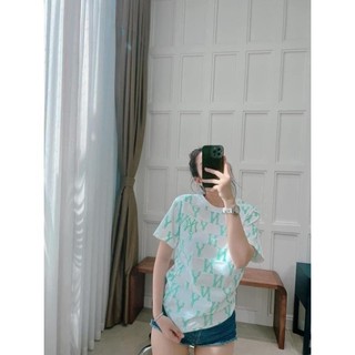 Áo phông NY trắng chữ xanh in tràn hot