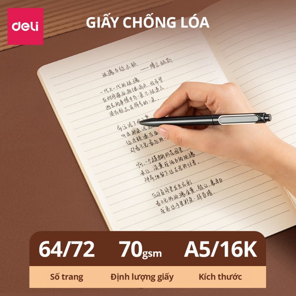 Vở Luyện Viết Tiếng Trung 72 Trang Loại Dày Deli - Ô Kẻ In Đậm Sổ Tập Viết Chữ Hán Tiếng Hàn Nhật Người Mới/ Chuyên | BigBuy360 - bigbuy360.vn