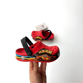  Dép sục trẻ em giày sục cross cho bé trai xe thể thao MCqueen màu xám tặng kèm 8 JIBBITZ 