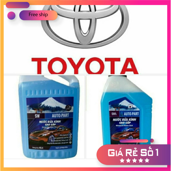 (Sỉ lẻ giá tốt) Combo 5 lít nước rửa kính ô tô Toyota, Yuri Nhật bản( Tặng khăn lau xe)
