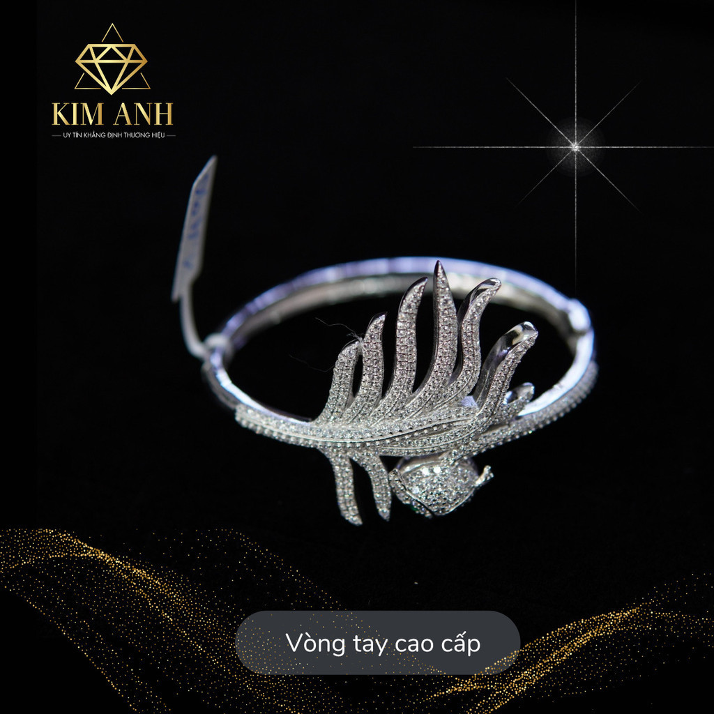 Lắc tay nữ đính đá CZ Mặt Trời đỏ, kim cương đỏ nổi bật - LT0F0004 | Kim Anh Moissanite