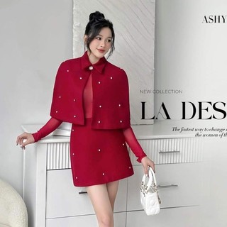 Set áo dạ đá chân váy