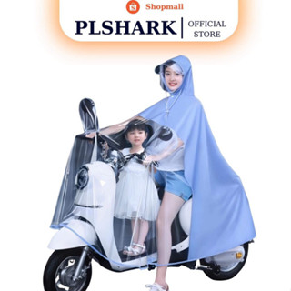 Áo mưa trong suốt che phủ toàn thân kèm kính chắn mưa tiện lợi - Áo mưa đi xe máy nửa trước trong suốt cho mẹ và bé