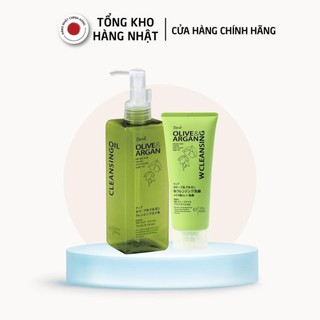Dầu tẩy trang và sữa rửa mặt deve chiết xuất dầu olive & argan nhật bản