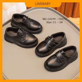 Giày Đen Mặc Vest Cho Bé Trai Phong Cách Âu Mỹ 6 - 12 Tuổi LIMIBABY Da Mềm Êm Sang Trọng Cao Cấp Đi Tiệc Đi Chơi GH4970
