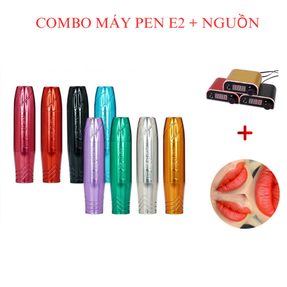 Máy Pen E2 Phun Xăm Môi LoGo Chìm Chính Hãng, Máy Pen Mini TATTOO Bảo Hành 6 Tháng