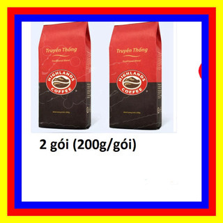 Combo 2 gói cà phê rang xay truyền thống highlands coffee 200g. hsd tháng 4/2025