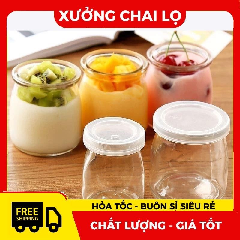 Hủ Thủy Tinh Đựng Sữa Chua 100ml 200ml Có Nắp , Hũ Đựng Gia Vị, Bánh Mứt