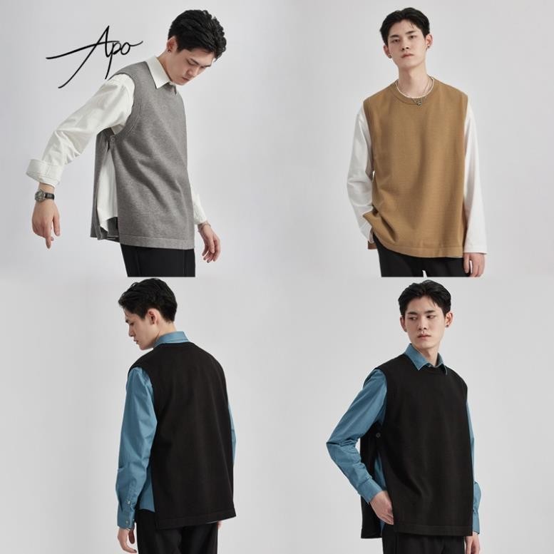 Áo gile len lông thỏ mềm mịn cao cấp, Áo gile nam thiết kế hiện đại nhiều màu phong cách Hàn Quốc