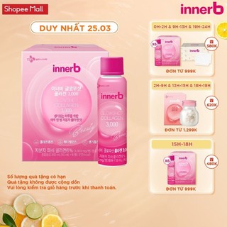 Hộp 6 chai nước uống Collagen Vitamin C sáng da InnerB Glowshot (50mlx6)
