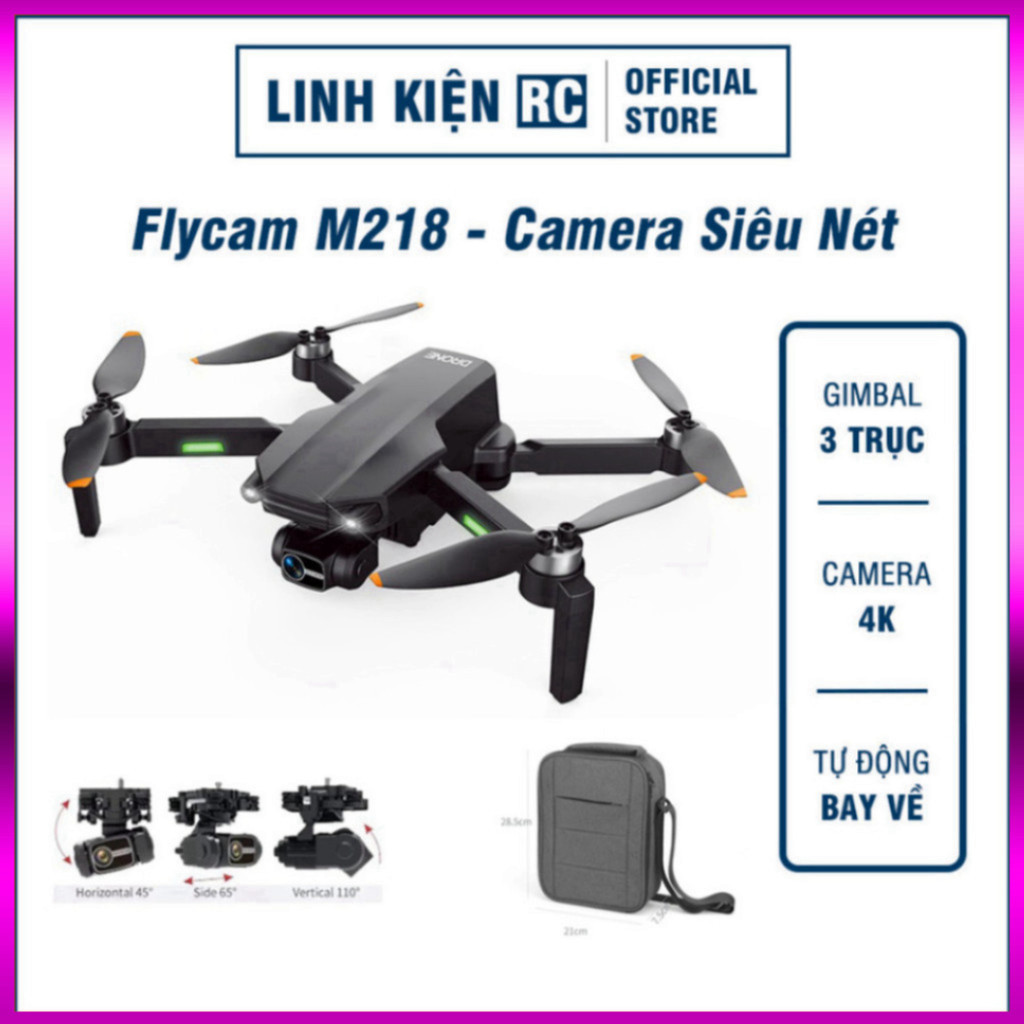 Flycam M218 Giá Rẻ - Camera Sắc Nét - Gimbal Chống Rung 3 Trục - Có GPS .... - sale kịch sàn - giảm giá sốc