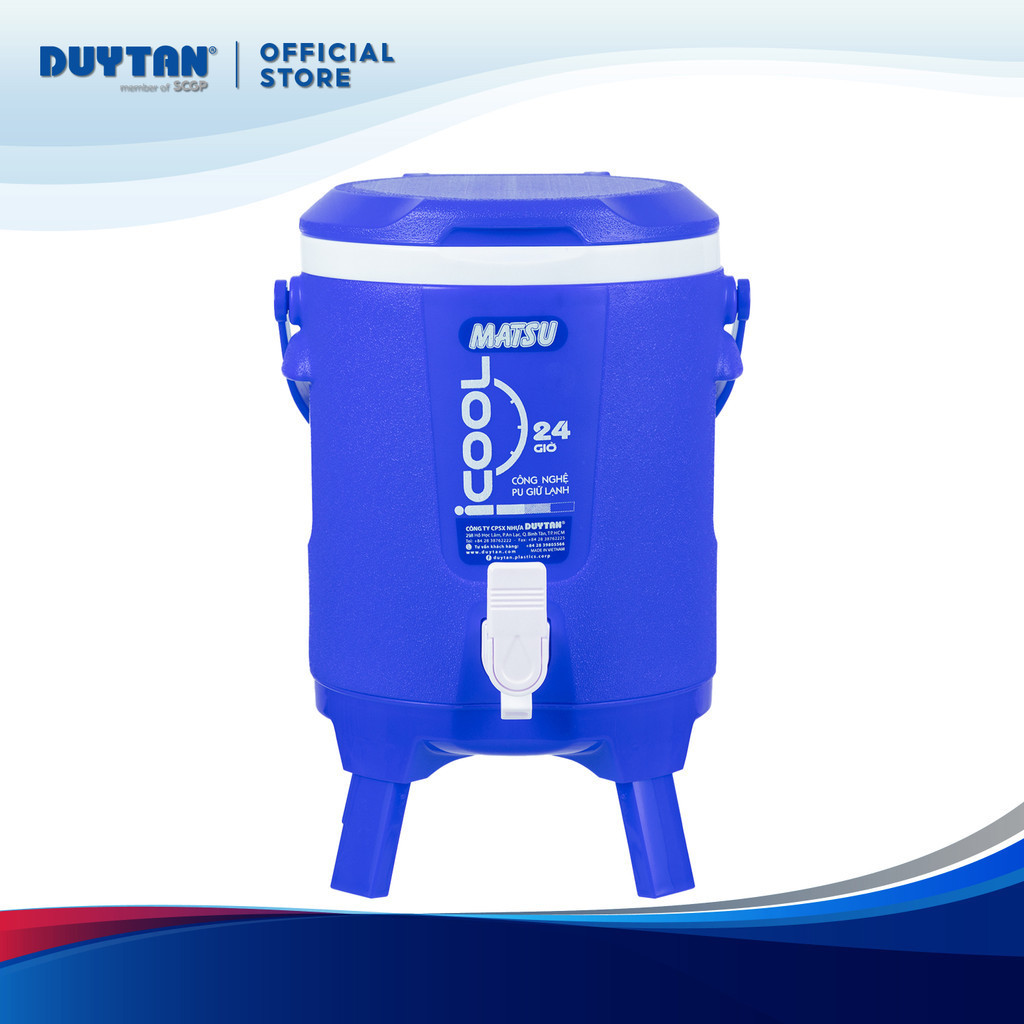 Bình đá Icool 20, bình đá giữ nhiệt, giữ lạnh đến 24h nhựa Duy Tân, thiết kế có vòi, màu sắc sang trọng