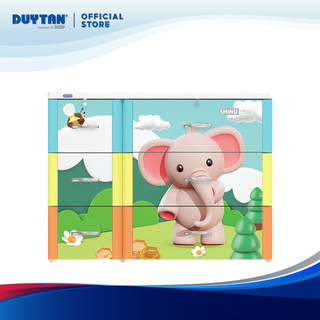 Tủ nhựa Duy Tân Shino 3 tầng 6 ngăn lớn nhỏ tiện lợi xếp quần áo, vật dụng đa năng trong một