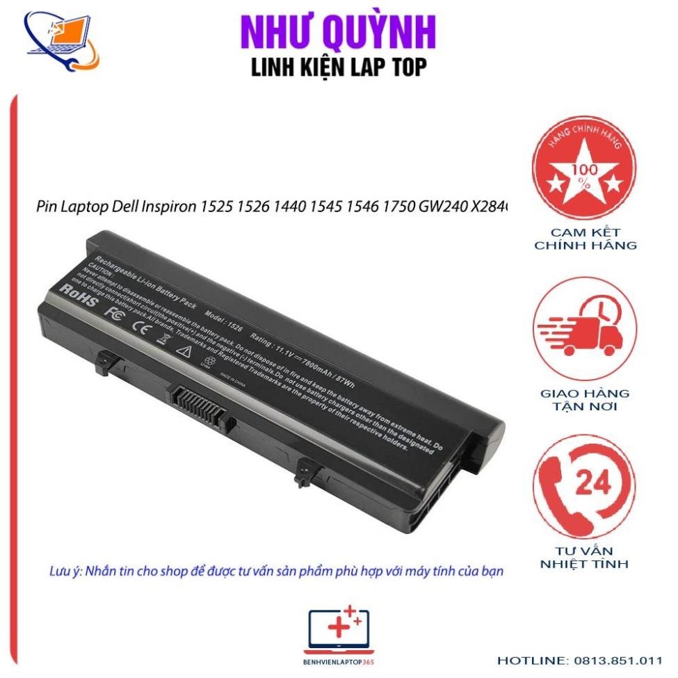 Pin Laptop Dell Inspiron 1525 1526 1440 1545 1546 1750 GW240 X284G cho Dell Inspiron 1525 1526 1545 
