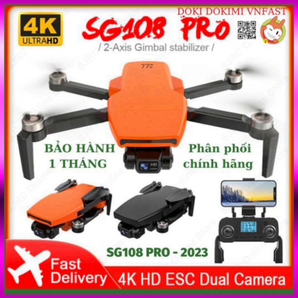 Flycam ZLL SG108 PRO 2023 - Sg108 Pro - có khe thẻ nhớ - gimbal 2 trục 4K - Remote LCD - Chính hãng - Bh 1T .... - giảm 